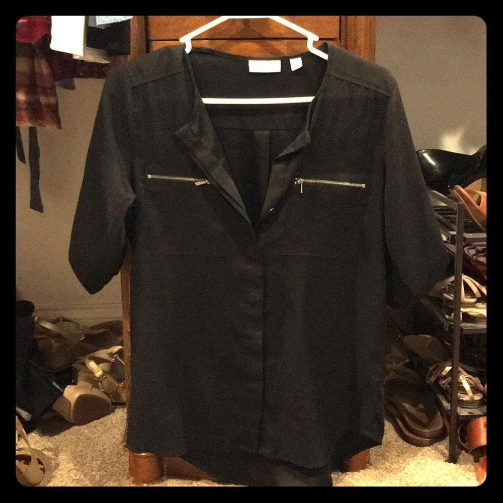 Silky black blouse